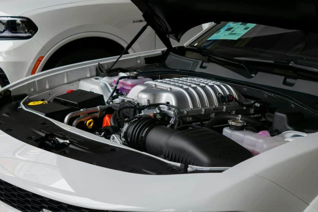 the engine of a car