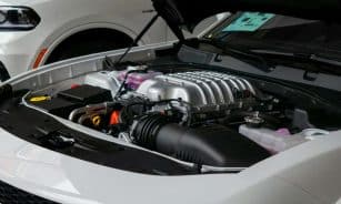 the engine of a car