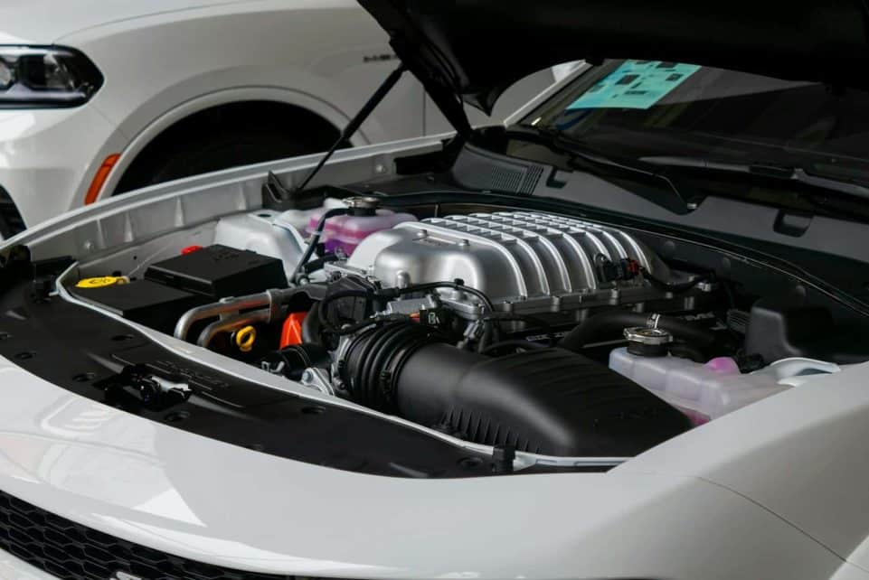 the engine of a car