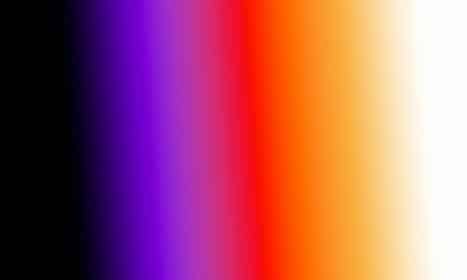 Black to white gradient with purple and orange.