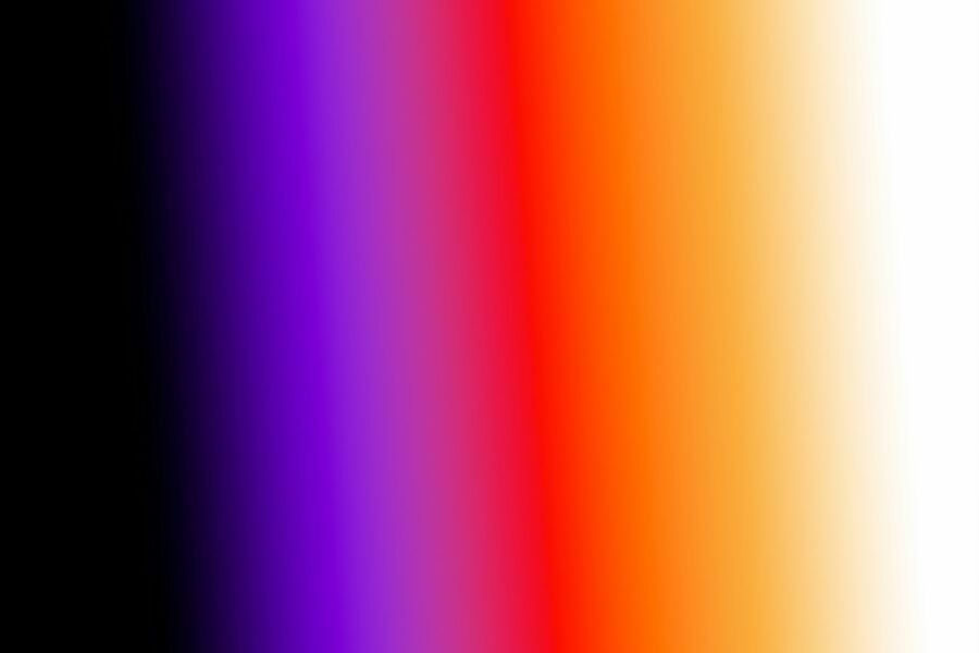 Black to white gradient with purple and orange.
