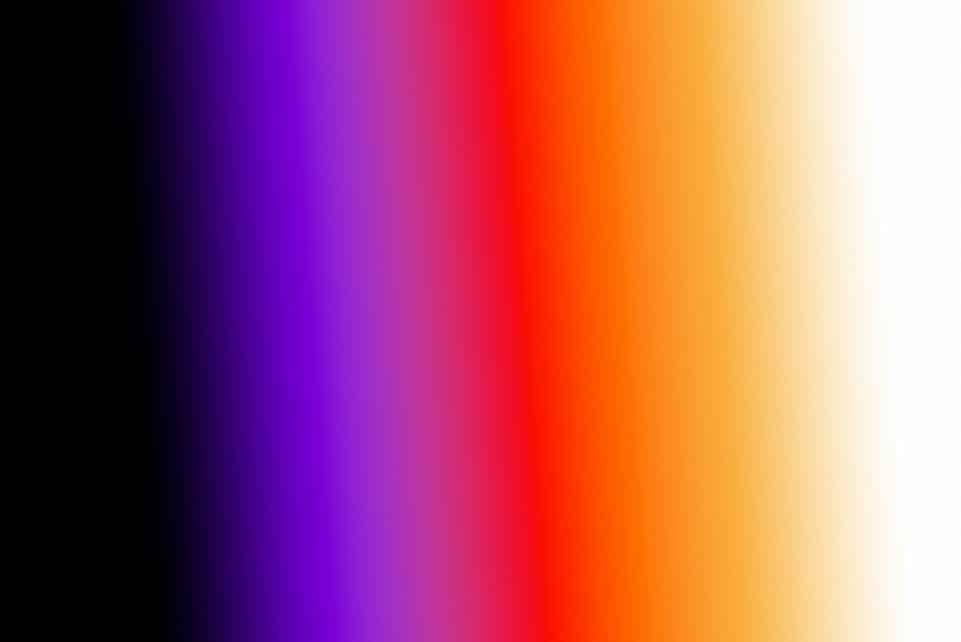 Black to white gradient with purple and orange.
