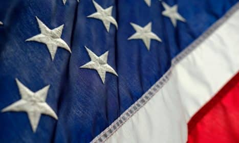 blue, white, and red flag