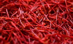 a close up of red hair