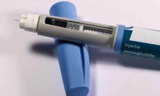 A semaglutide injection pen is shown.