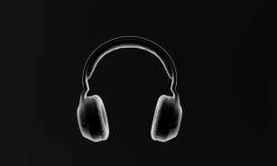 a pair of headphones on a black background