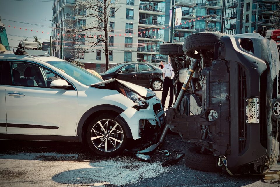 a car that has crashed into another car
