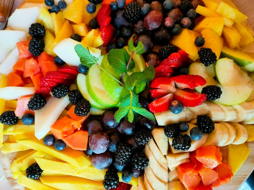 a plate of fruit