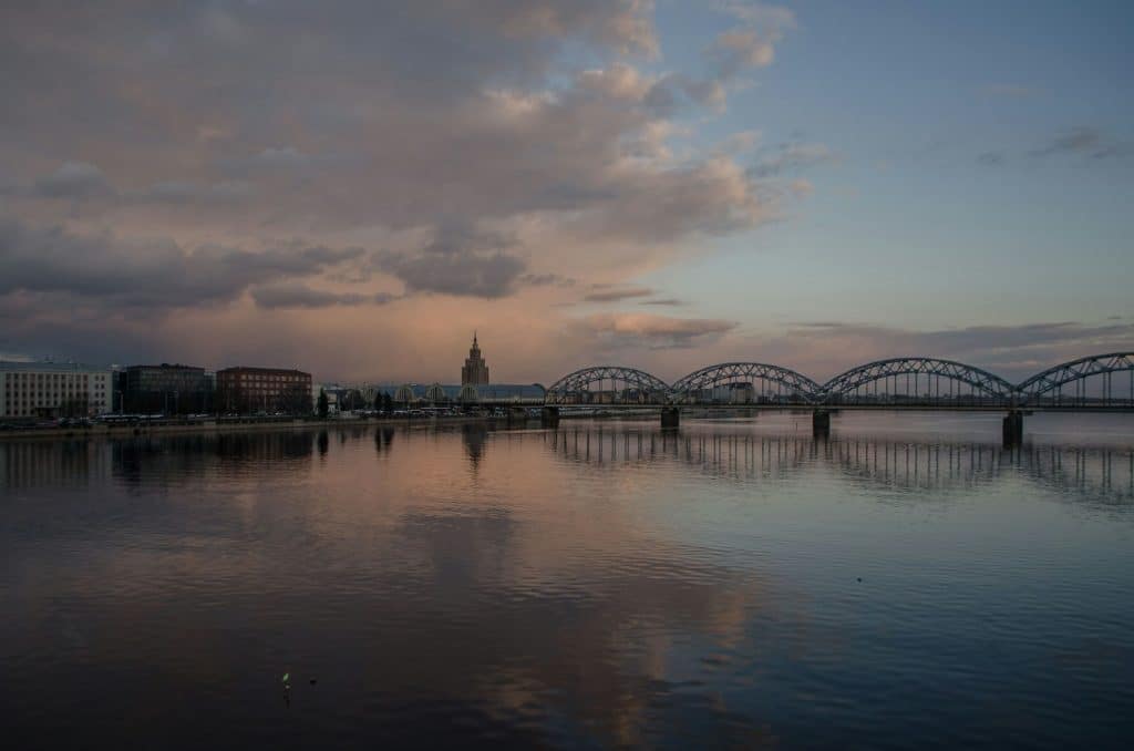 a bridge over a body of water
