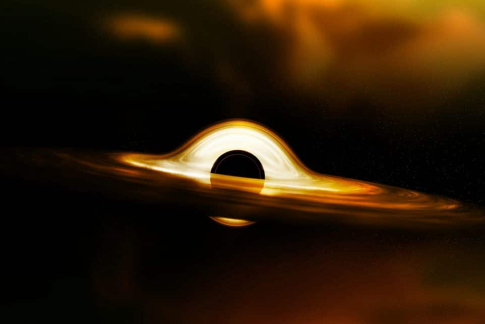 an image of a black hole in the sky