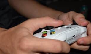 a person holding a cell phone