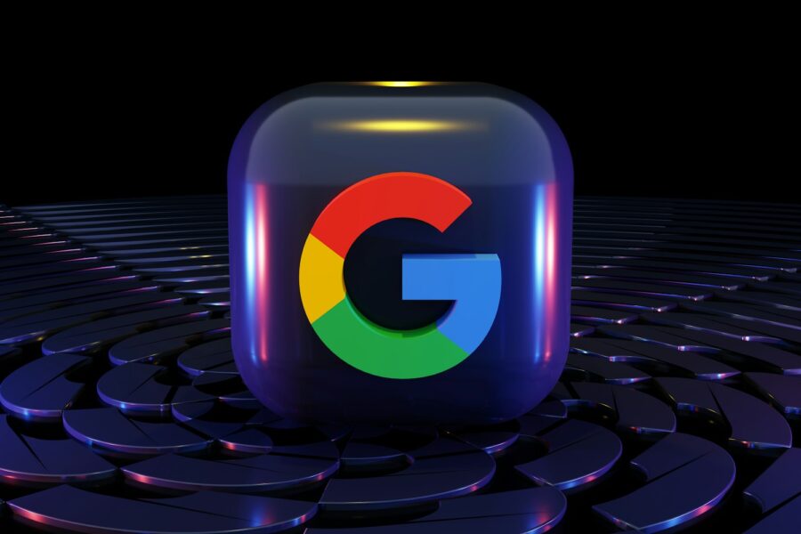 a colorful google logo on a black background