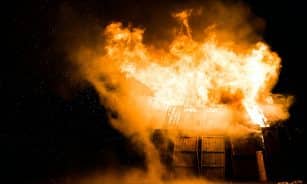 photo of burning house