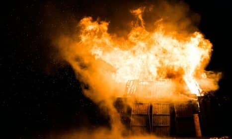 photo of burning house