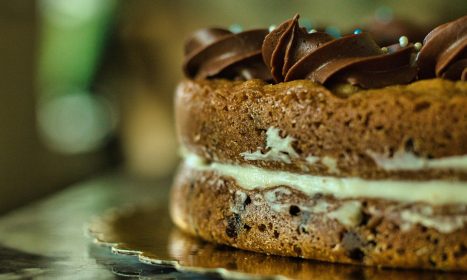 brown and white pastry on clear glass plate
