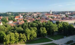 green trees near houses during daytime