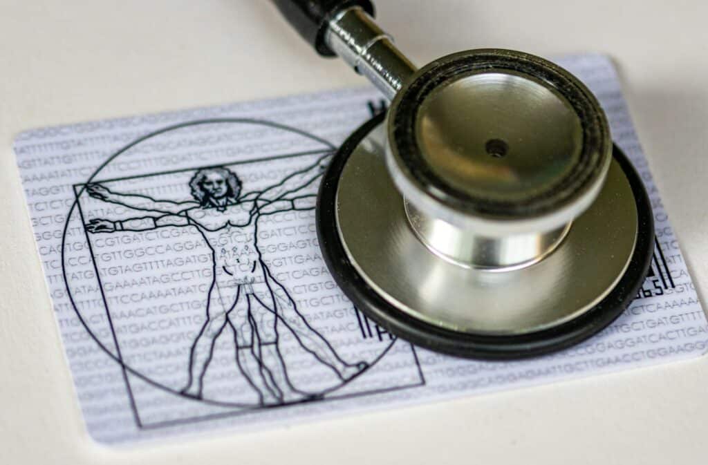 a stethoscope with a drawing of a man on it
