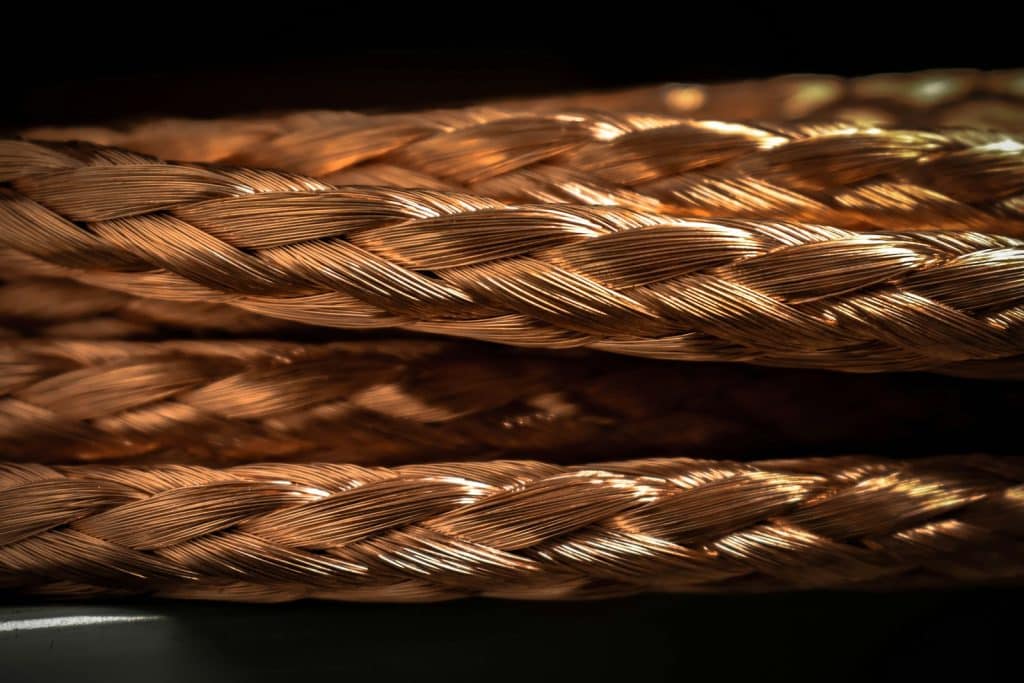 a close up of a rope on a black background
