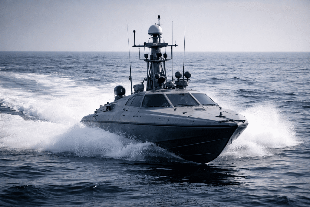 Jūrinis dronas, DI nuotr.