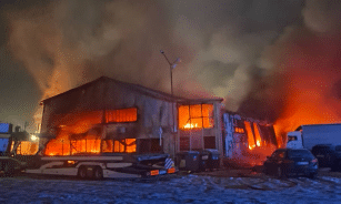 Gaisras Marijampolėje. ELTA nuotr.