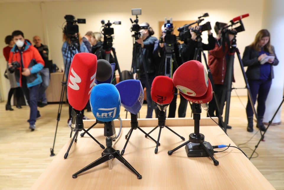 Žiniasklaida. Mikrofonai.Žurnalistai.Dainiaus Labučio (ELTA) nuotr..