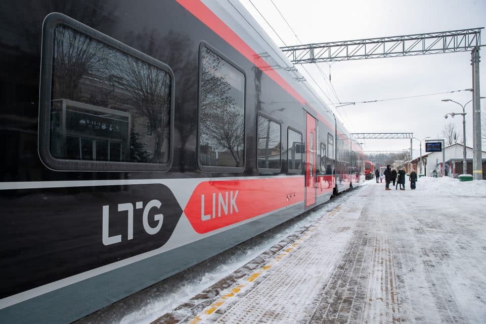 Baterinio „Stadler“ traukinio pristatymas Kaune. ELTA / Orestas Gurevičius