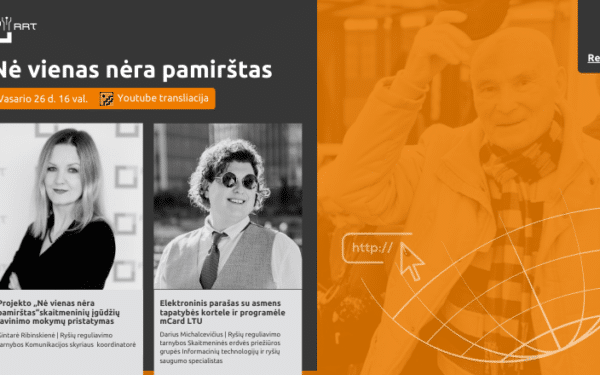 Projektas „Nė vienas nėra pamirštas“: Vasario 26-ąją nemokama nuotolinė skaitmeniniams įgūdžiams tobulinti