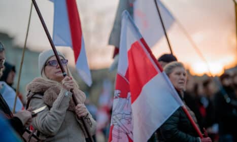 Šventinis Baltarusijos Laisvės dienos mitingas. ELTA / Josvydas Elinskas