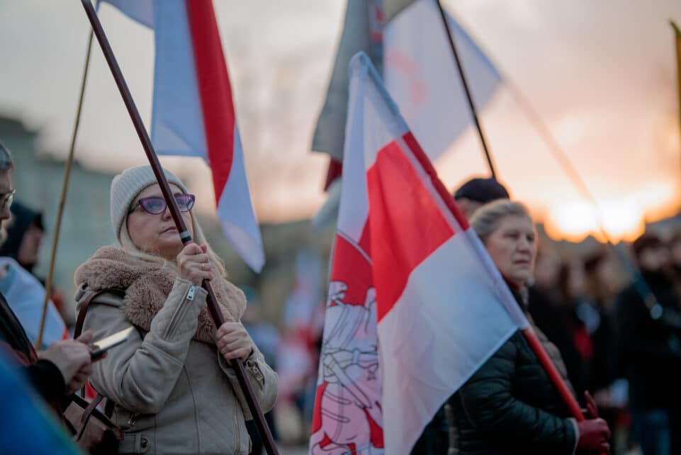 Šventinis Baltarusijos Laisvės dienos mitingas. ELTA / Josvydas Elinskas