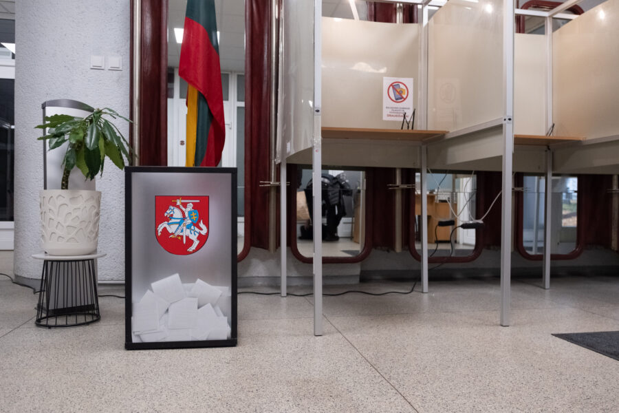 Lietuvos socialdemokratų partijos (LSDP) pirmininkė Vilija Blinkevičiūtė atidavė balsą Seimo rinkimuose. ELTA / Ervin Rauluševičius