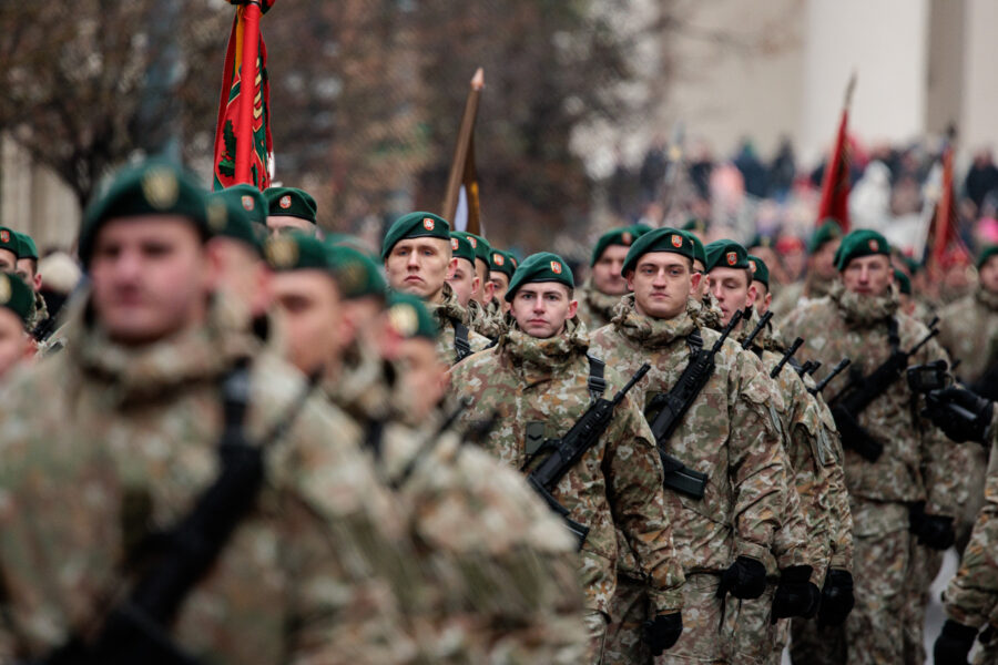 Lietuvos kariuomenės dienos minėjimas Katedros aikštėje. ELTA / Josvydas Elinskas