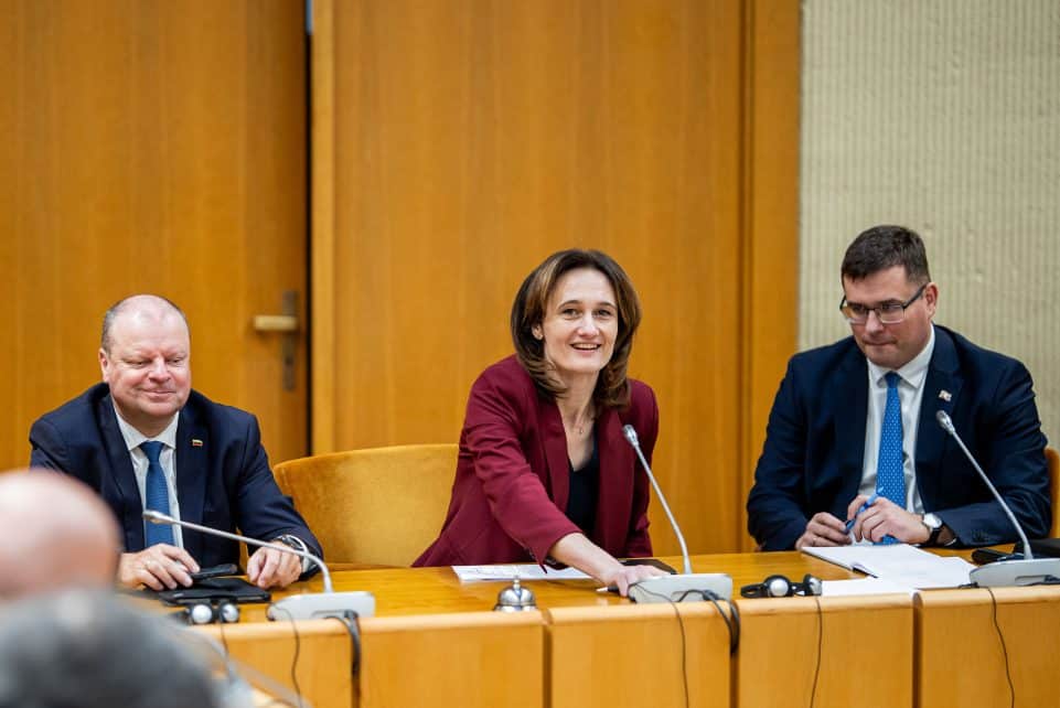 Saulius Skvernelis, Viktorija Čmilytė-Nielsen, Laurynas Kasčiūnas. ELTA / Žygimantas Gedvila