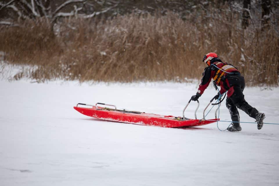 Gelbėjimo operacija vandenyje. ELTA / Andrius Ufartas