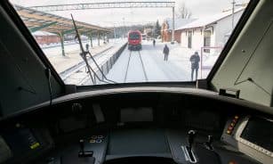 Baterinio „Stadler“ traukinio pristatymas Kaune. ELTA / Orestas Gurevičius