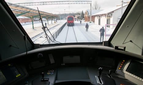 Baterinio „Stadler“ traukinio pristatymas Kaune. ELTA / Orestas Gurevičius