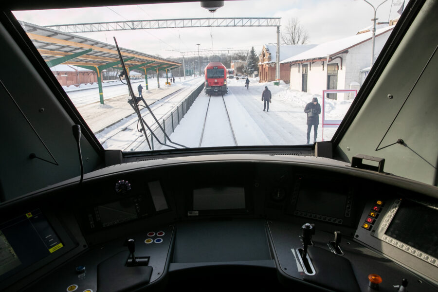 Baterinio „Stadler“ traukinio pristatymas Kaune. ELTA / Orestas Gurevičius