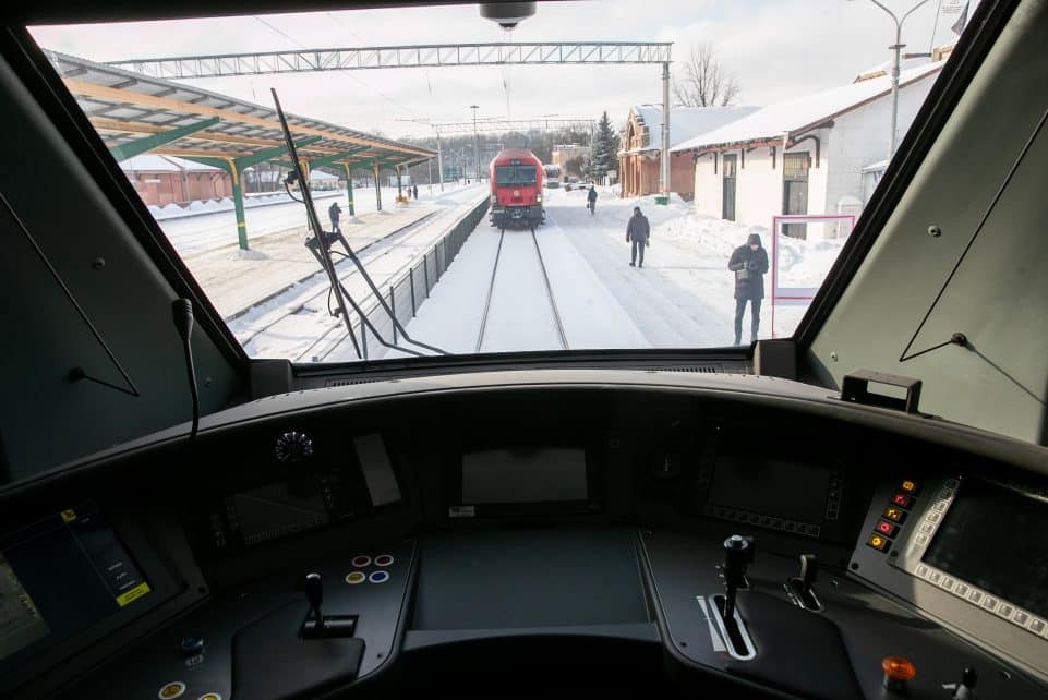 Baterinio „Stadler“ traukinio pristatymas Kaune. ELTA / Orestas Gurevičius