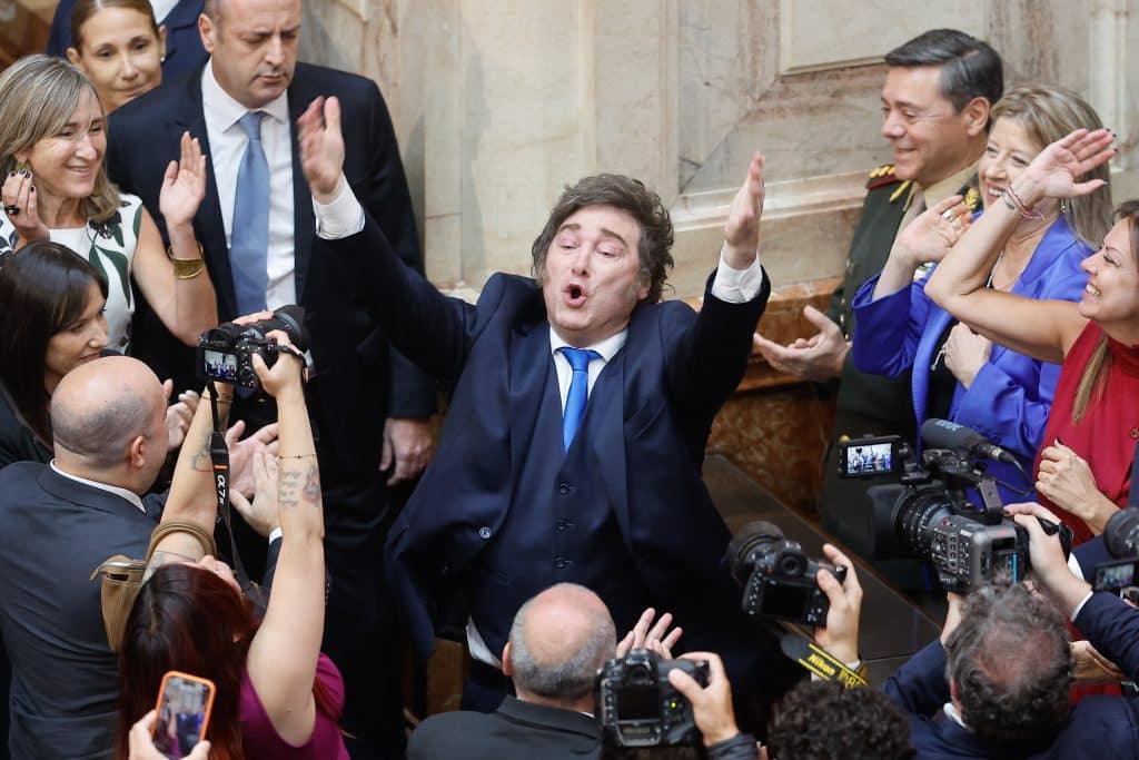 Argentinos prezidentas Milei nori paversti strateginį aljansą su JAV valstybės politika. EPA-ELTA