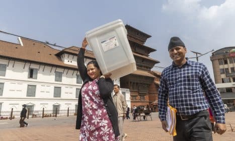 Balsavimas Nepale. EPA-ELTA