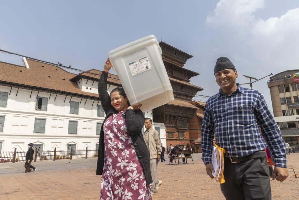 Balsavimas Nepale. EPA-ELTA