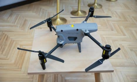 LR Vyriausybė priėmė modernius industrinius dronus. ELTA / Andrius Ufartas