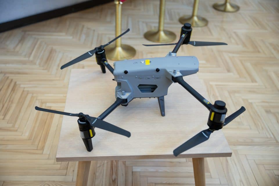 LR Vyriausybė priėmė modernius industrinius dronus. ELTA / Andrius Ufartas