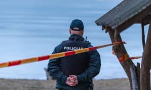 Vieta kurioje Varėnos rajone naktį nukrito dronas. ELTA / Julius Kalinskas