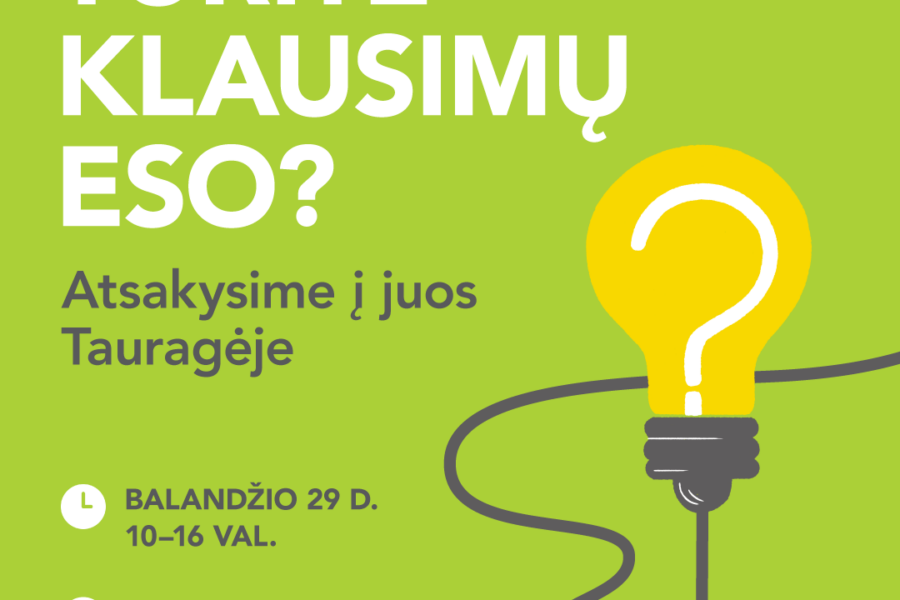 Retai pasitaikanti proga: „ESO“ specialistai atsakys į visus elektros klausimus vienoje vietoje