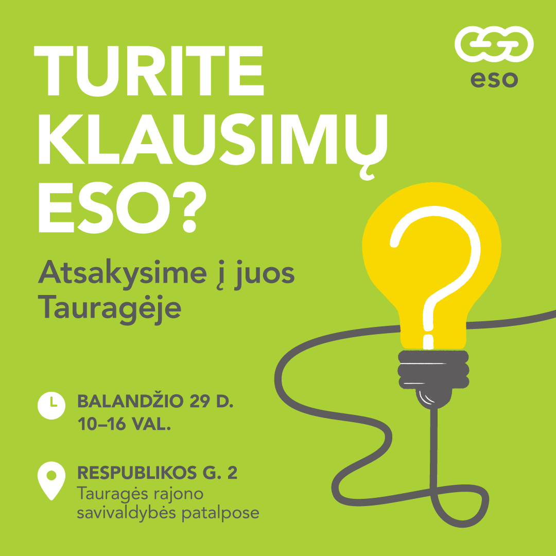 Retai pasitaikanti proga: „ESO“ specialistai atsakys į visus elektros klausimus vienoje vietoje