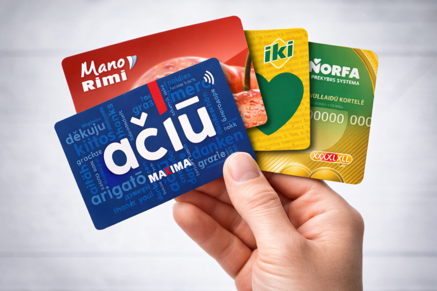 Lojalumo kortelės. DI sugeneruota nuotr.