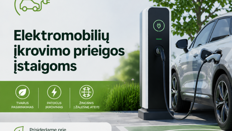 Įrengtos 7 elektromobilių įkrovimo vietos: projektas žymi kryptingą infrastruktūros plėtrą