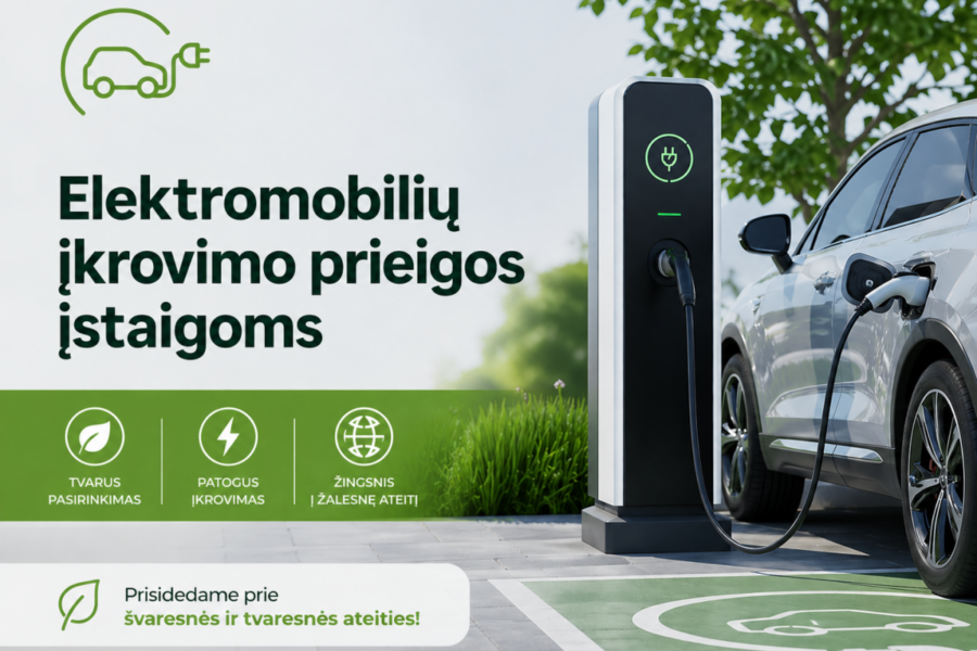 Įrengtos 7 elektromobilių įkrovimo vietos: projektas žymi kryptingą infrastruktūros plėtrą