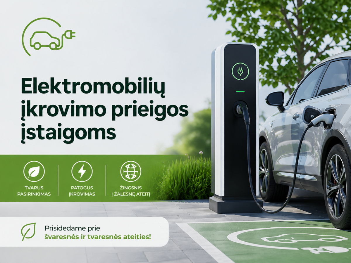 Įrengtos 7 elektromobilių įkrovimo vietos: projektas žymi kryptingą infrastruktūros plėtrą