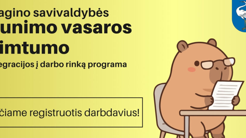Darbdaviams liko nedaug laiko: skubėkite registruotis į jaunimo vasaros programą